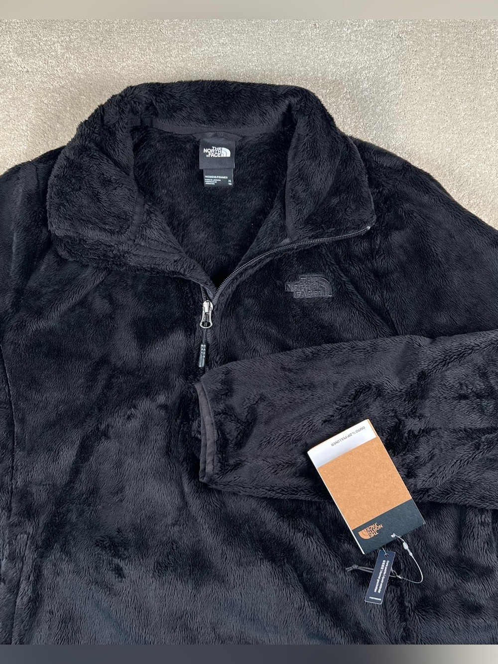 The North Face Osito Pullover Sweater Quarter Zip Black NWT Fleece Women's XL